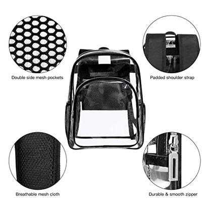 HEEYA Clear Backpack Heavy Duty Transparent Backpack for Security, Sports, Work, Travel, Stadium - color: A-clear