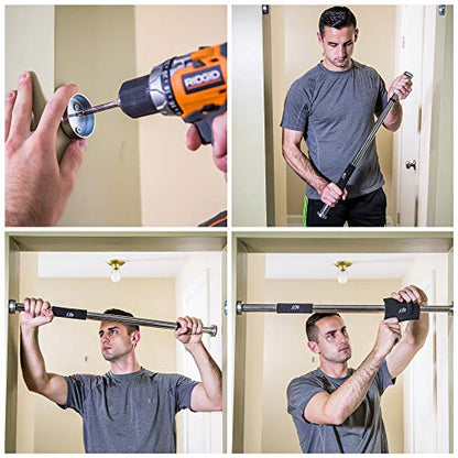 JFIT Deluxe Multi Exercise Doorway Pull-Up Bar with Comfort Grips, 40-Inch - style: Pull Up/Chin Up Bar