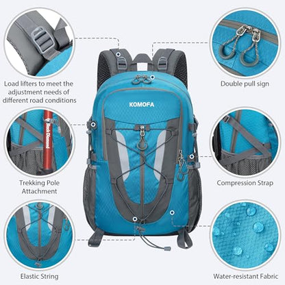 Hiking Backpack 30L Lightweight Travel Daypack Small Day Pack for Men Women Outdoor Camping Backpacking, Blue - color: Blue