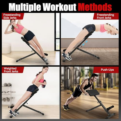 Roman Chair Back Extension Weight Bench Ab Machine Foldable Angle Height Adjustable Sit up Exercise Multi-Functional Workout Home Gym Exercise Equipment Inversion Table for Fitness - color: Black