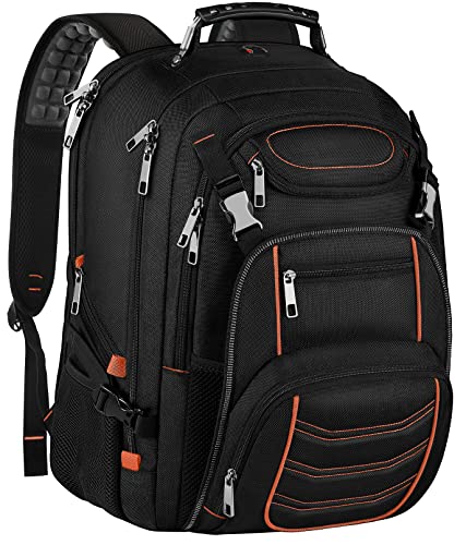 18.4 inch Laptop Backpack, Extra Large Travel Laptop Backpack, Big Capacity TSA Friendly RFID Anti Theft Pocket Heavy Duty Computer Bag for Men Women,21.2*15.5*11.5 inch Orange - color: Rfid 18.4 Inch Orange