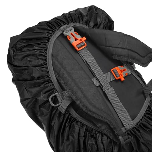 PATIKIL Waterproof Backpack Rain Cover with Anti-Slip Cross Buckle Straps & Drawstring Bag for Hiking Camping Traveling - color: Black, size: X-Large