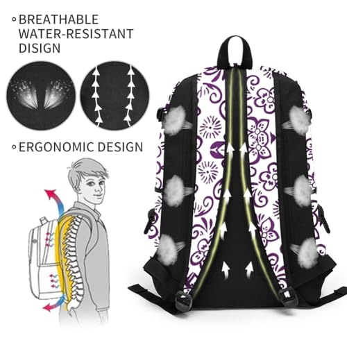 rickyh style School Backpack Travel Bag for Men & Women Lightweight College Back Pack with Laptop Compartmen - color: 01zihua
