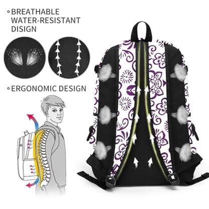 rickyh style School Backpack Travel Bag for Men & Women Lightweight College Back Pack with Laptop Compartmen - color: 01zihua
