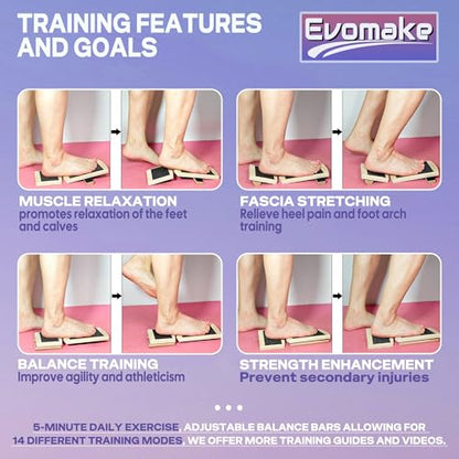 Ankle Balance Board, Ankle Strengthener, Foot Arch Stretcher AKS26H | for Plantar Fasciitis, Sprain Recovery, Rehab, Posture-Correction; Stability Training System w/Guide; Adjustable Bars