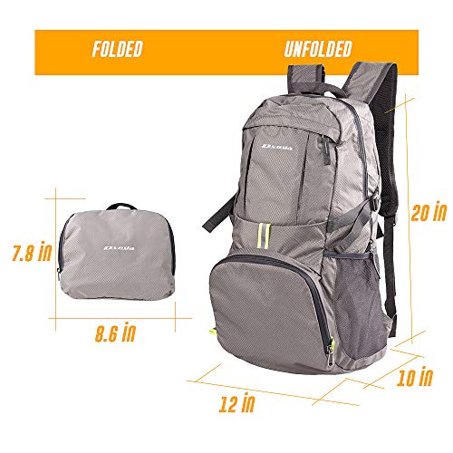 35L Lightweight Packable Backpack Waterproof Durable Hiking Travel Backpack Daypack - color: Gray