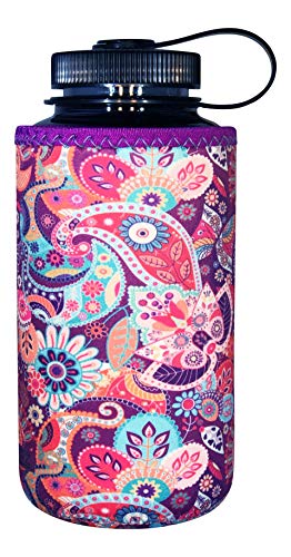 XL Neoprene 32-40 oz Water Bottle Insulator Cooler Coolie - Paisley - color: Paisley, size: XL 32-40oz