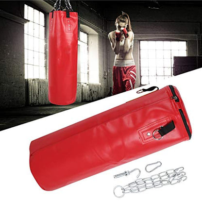 Chrees Empty Boxing Sandbag Heavy Duty 3 Layer Oxford Cloth Punching Bag with Metal Chain Zipper for Kickboxing MMA Training Fitness Home Gym - size: 80cm
