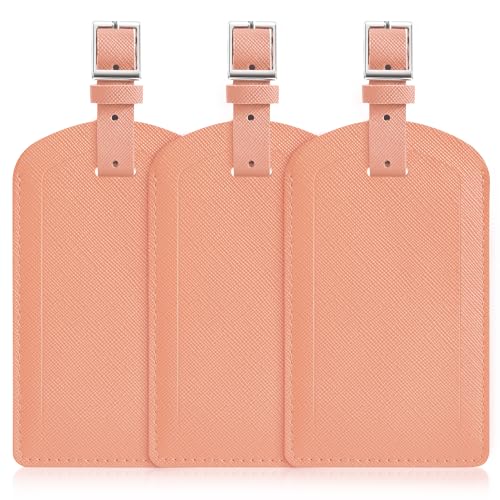 3 Pack Luggage Tags for Suitcases, TSA Approved Bag Tags, Baggage Tags with Privacy Protection, Travel Essentials Luggage Accessories, Rose Gold - color: Rose Gold