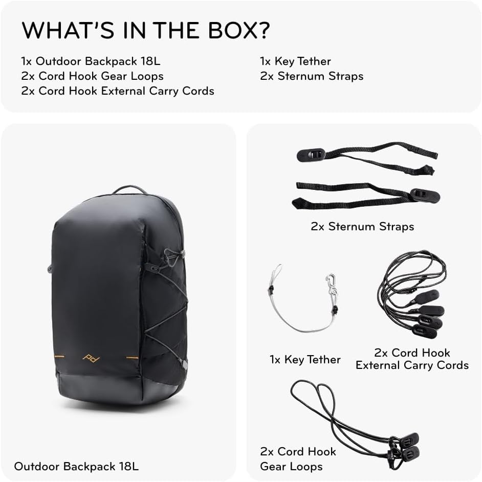 Peak Design Outdoor Backpack 18L, Kelp, Compact and Lightweight Frameless Daypack, 270-Degree Rear Zip, Ideal for Day Hikes, Hydration, Camera Carry & Commuting, Versatile Backpack for Men and Women - color: Kelp