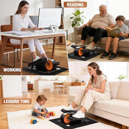 Under Desk Elliptical Machine, Electric Elliptical Leg Exerciser for Senior, Quiet and Compact Electric Seated Pedal Exerciser for Home with Monitor, Remote Control and 12 Adjustable Speeds - style: Black