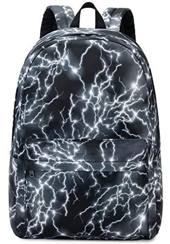 Backpack for Boys Elementary Bookbags Durable Lightweight Teenager Student School Bags Travel Waterproof (2-Black Lightning) - color: 2-black Lightning