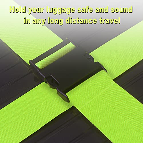 Luggage Straps for Suitcases TSA Approved Travel Belt 4 Pack by Chelmon (Green) - color: Green