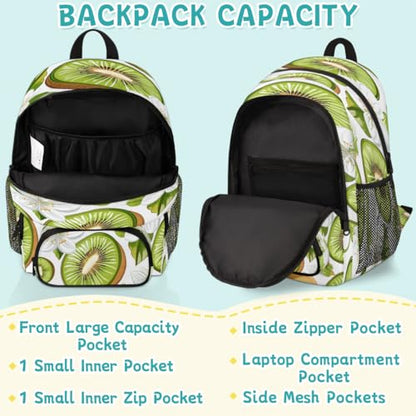 Kiwi Fruit Laptop Backpack for Women Men, 18.3 Inch Travel Work Backpacks, Fresh Kiwi Fruit Waterproof Computer Casual Daypack Nurse Teacher Bags - color: Multicolor 14