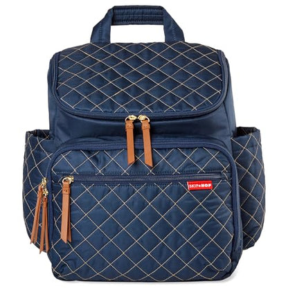 Skip Hop Diaper Bag Backpack: Forma, Multi-Function Baby Travel Bag with Changing Pad & Stroller Attachment, Navy - color: Navy