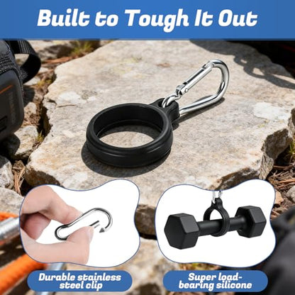 Water Bottle Clip with Carabiner, Compatible with Owala Freesip Twist 18oz/24oz, Durable Silicone Small Mouth Secure Hanging Water Bottle Holder Handle for Outdoor Hiking, Climbing, Camping - color: Silver Clip