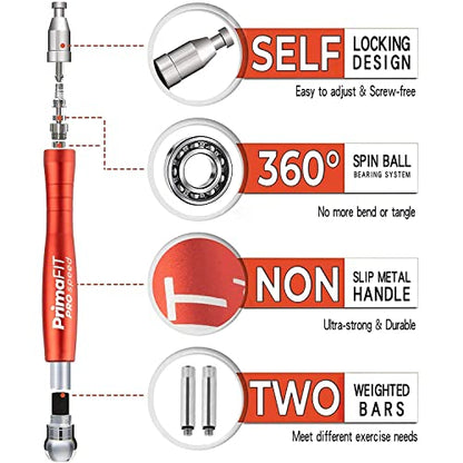 PrimaFIT Jump Rope Pro Speed Skipping Rope Adjustable Adult Jumping Rope Weighted Aluminium Handles for Double Dutch Boxing Workout Crossfit Exercise Fitness Spare Cable Weights Protectors Carry Bag - color: Red