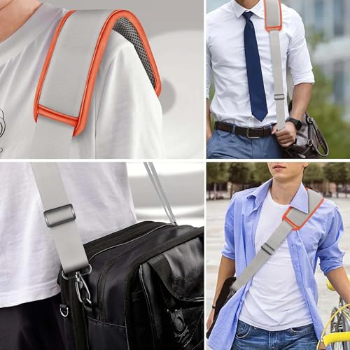 60" Shoulder Strap with Adjustable Thick Removable Pad and Metal Swivel Hooks Fit Laptop Crossbody Bag,Briefcase Duffel Bags - color: Gray Orange