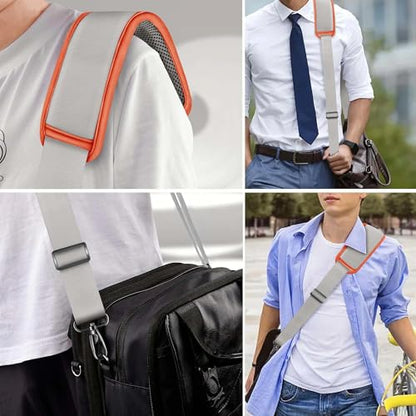 60" Shoulder Strap with Adjustable Thick Removable Pad and Metal Swivel Hooks Fit Laptop Crossbody Bag,Briefcase Duffel Bags - color: Gray Orange