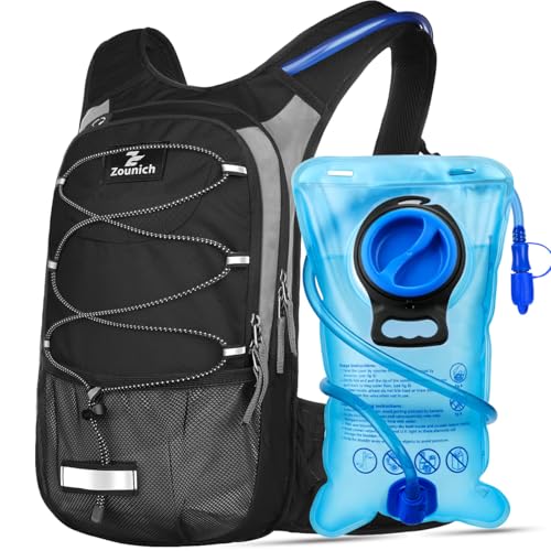 Zounich Hydration Backpack Breathable Running Backpack with 3L Water Bladder Large Capacity Hiking Rucksack Outdoors Hydration Bag Pack Perfect for Cycling， Camping ， Running,Climbing