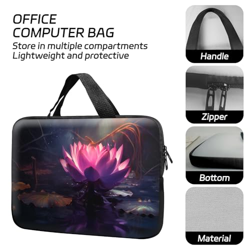 14 15 15.4 15.6 inch Laptop Handle Bag Computer Bag, Pouch Holder Notebook Sleeve Cover Soft Case Compatible for Dell,Lenovo,Toshiba HP, Asus Notebook-Lotus Blossoms - color: Lotus Blossoms
