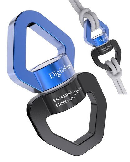 Swing Swivel Heavy Duty,35KN Aluminium Alloy, Swing Spinner for Tree Swing, Aerial Dance, Children’s Swing, Hanging Hammock Outdoor Indoor (Black-Blue) - style: Black Blue-1 Pack
