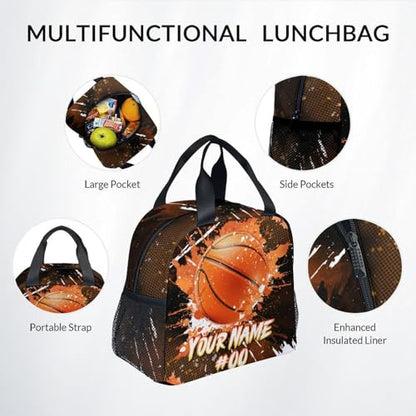 COZYAURA Boys Backpack Set - Personalized Basketball Backpacks for Kids - Sports Theme Bookbag for Elementary Middle School - Cool School Bag with Lunch Box & Pencil Case - color: Style-2