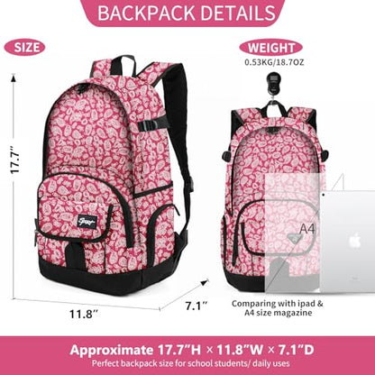 rickyh style School Backpack Travel Bag for Men & Women Lightweight College Back Pack with Laptop Compartmen - color: 04hongmao