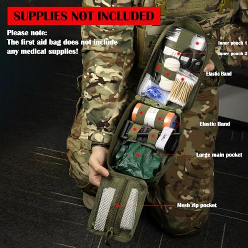 Molle First aid Kit pouch Empty ifak bag EMT Tactical Pouch for Med Rescue - color: ACU