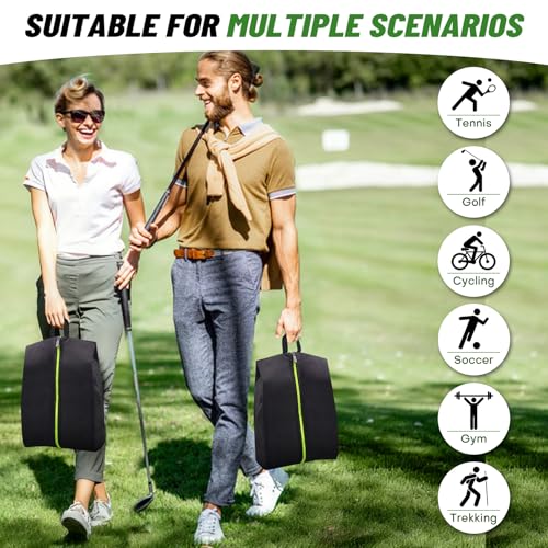 Roliwils 2 Pack Smell Proof Shoe Cleat Bag with Reinforced Handle | Odor-resistant Cleat Bag with Carabiner | Travel Shoe Organizer for Men | Baseball Soccer Footwear Storage - size: 2P