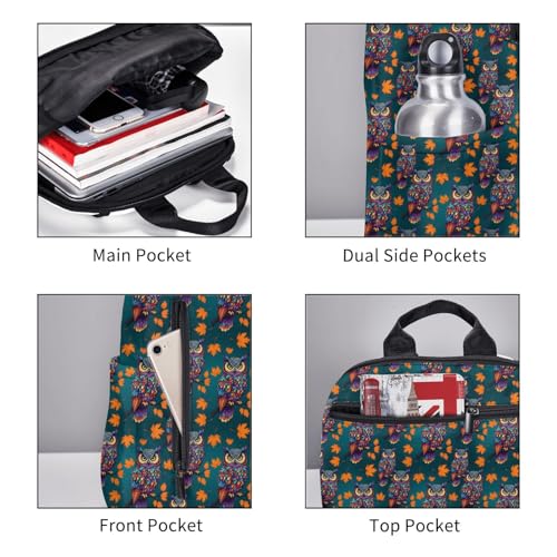 Anti Scratch Polyester Backpack Boho Mandala Owl, Smooth Surface Multipurpose Travel Pack for All Weather Daily Use Unisex - color: Picture (44)