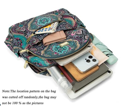 Pealwel Mini Backpack Purse for Women,Small Nylon backpacks for Ladies Backpacks Women Anti Theft Travel Bag (Bohemian) - color: Bohemian