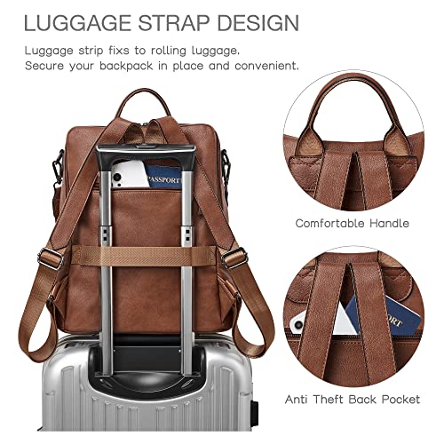 Shrrie Backpack Purse for Women Leather Backpack Fashion Designer Travel Backpack Convertible Shoulder Bag - color: 1-3 Oil Wax Brown