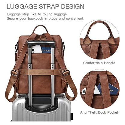 Shrrie Backpack Purse for Women Leather Backpack Fashion Designer Travel Backpack Convertible Shoulder Bag - color: 1-3 Oil Wax Brown