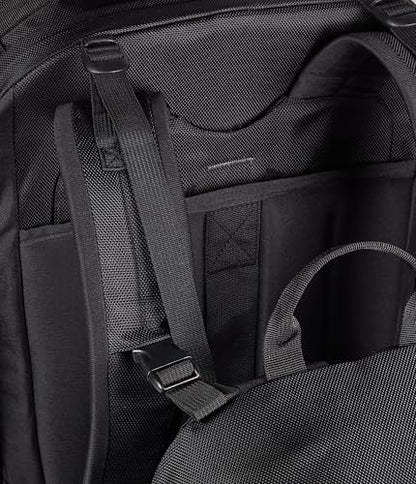 JanSport Venture Pack System – Travel Pack With Large Main Compartment, 4 Water Bottle Pockets, Adjustable Torso Length, Perimeter Wireframe Suspension, Tuck-Away Straps, Padded Hip Belt, Black - color: Black, style: Venture Pack System