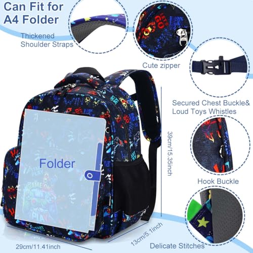 RHCPFOVR Kids Backpack for Girls - Girls Backpack 3-8 Ages Butterfly for Kids 15 Inch School Bookbag for Kindergarten Elementary School Bookbag for Girl 1st 3nd Grade - style: Dark Blue Games