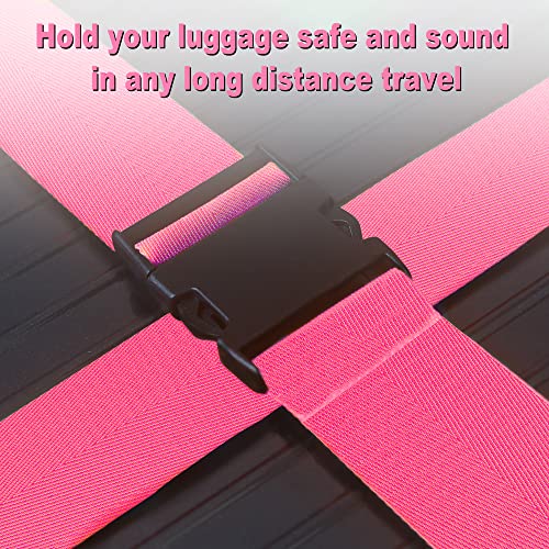 Luggage Straps for Suitcases TSA Approved Travel Belt 4 Pack by Chelmon (Rose Red) - color: Rose Red