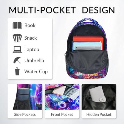 Kids Backpack Boys, 17 Inch Gaming School Bag for Children; Large Capacity Game Controller Bookbag with Internal Organizer Pockets for Elementary and Middle School - color: Dark Purple
