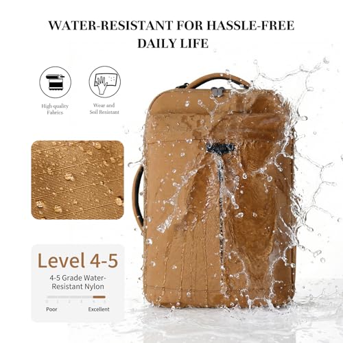 Timeet Travel Backpack for Women Men, 32L 4 In 1 Carry on Luggage Backpack, TSA Friendly Flight Approved 17 Inch Laptop Backpack, Waterproof Travel Bag for Work School Camping Hiking, Warm Brown - color: Warm Brown