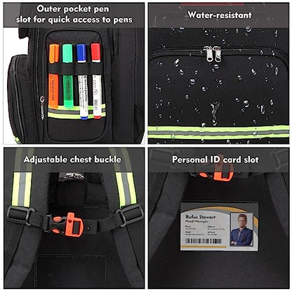 Gatycallaty First Aid Backpack Medical Emt First Responder Bag Empty Ems Emergency Home Health Hiking Trauma Travel Camping (Black, Large) - color: Black, size: Large