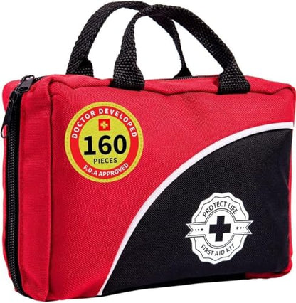 Protect Life Survival First Aid Kit for Home/Business, Camping Survival Kits | Mini Travel First Aid Kit | Camping Equipment | Small Kits for Car | Outdoor Emergency Survivals Pack - 160pcs - size: 160 Pieces Kit