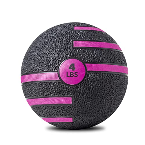 JFIT Dual Texture Medicine Ball – Weighted Exercise Ball for Strength, Core & Functional Fitness Training - style: 4lb