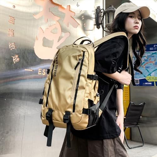 Water-Resistant Backpack for Men Women Large Daypack Hiking Work Durable Laptop Backpack Outdoor Commuter Bag (Silver) - color: Silver