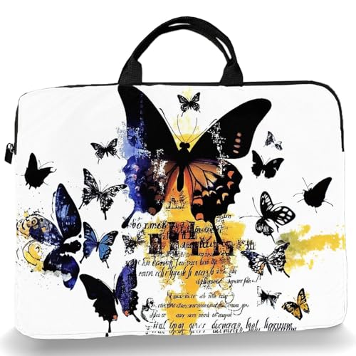 15-Inch Laptop Sleeve – Stylish, Lightweight, Shockproof, Water-Resistant Case for Lenovo, HP, Dell, Asus Notebooks - Cute Butterfly - color: Cute Butterfly 2