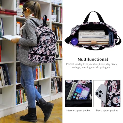Kamo Drawstring Backpack Bag - Sport Swimming Yoga Backpack with Shoe Compartment, Two Water Bottle Holder for Men Women Large String Backpack Athletic Sackpack for Travel - color: Cashew Flower