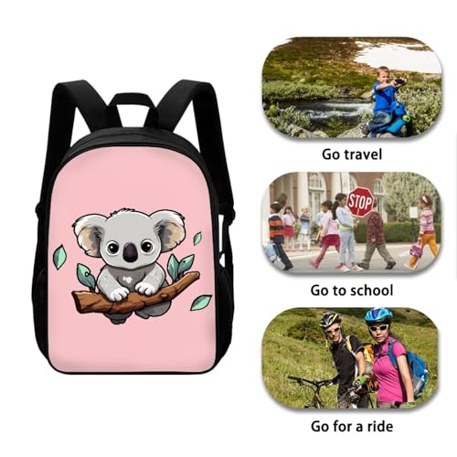 Cute Koala Backpack 4 in 1 Set for Teens Kids School Backpack Set with Lunch Bag Pencil Case and Water Bottle Holder Lightweight Schoolbag Bookbag for Elementary Middle School - color: Cute Koala
