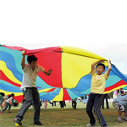 GSi Kids Play Parachute Rainbow Parachute Toy Tent Game for Children Gymnastics Cooperative Play and Outdoor Playground Activities (24 Feet) - size: 24 Feet