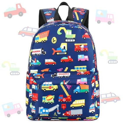 CAMTOP Preschool Backpack for Kids Boys Girls Toddler Backpack Kindergarten School Bookbags for Age 3-8 (Navy Vehicle) - color: Navy Vehicle