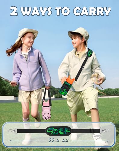 Miss Adola Water Bottle Carrier with Strap - Insulated Kids Water Bottle Holder for Boys Girls Bottle Bag for 10-18Oz - color: Green World