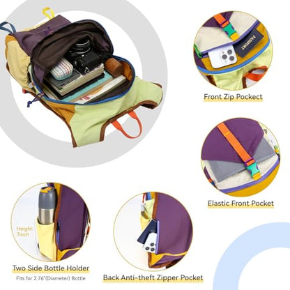 15L Small Hiking Backpack Travel Daypack Colorful Lightweight Packable Foldable Casual Backpack for Women Men - color: Purple
